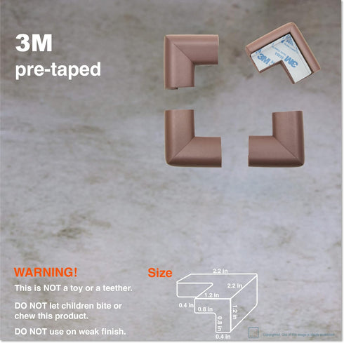 Roving Cove HeftyFit Corner Protector for Baby (4 Large Corners), Heavy-Duty Soft Rubber Foam Furniture Corner Bumper Guards, 3M Adhesive Pre-Tape...