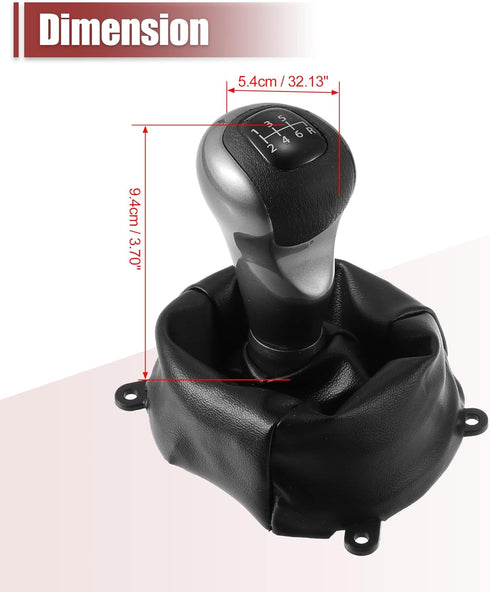 X AUTOHAUX 1 Set Manual Gear Shift Knob 6 Speed with Faux Leather Boot for Honda Civic 2006-2011 54102-SNA-A01 Black...