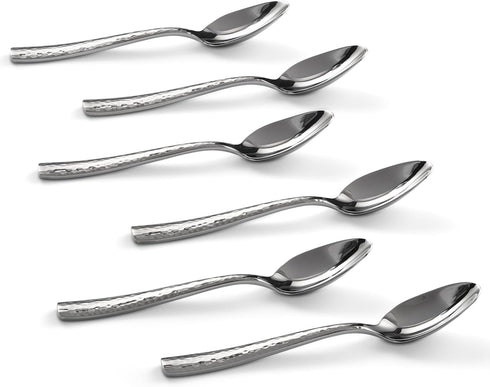 Hudson Essentials Hammered Demitasse Espresso Spoons, 4.6-inch Mini Coffee Spoons, 18/10 Stainless Steel Small Spoons for Dessert, Coffee, Tea, Se...