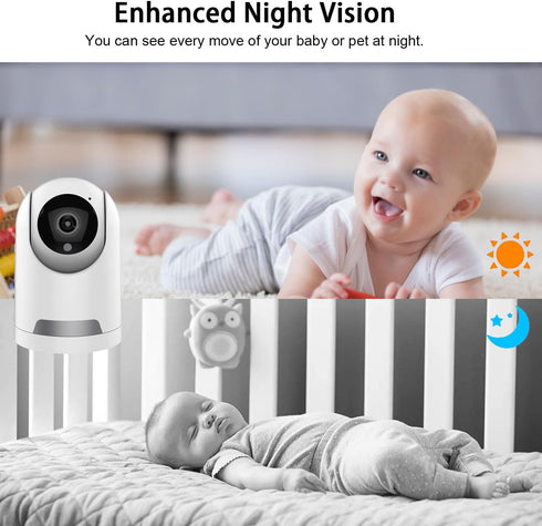 Indoor Security Camera 1080P, Pet Camera with Phone App, 2.4G WiFi Cameras for Home Security, Dog/Baby Monitor with Pan Tilt, 2-Way Talk, Human De...