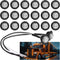 TMH (Pack of 20 3/4 Inch Mount Clear Lens Amber LED Clearance Bullet Marker Lights, Side LED Marker Lights for Trailer Truck RV Car Bus Van...