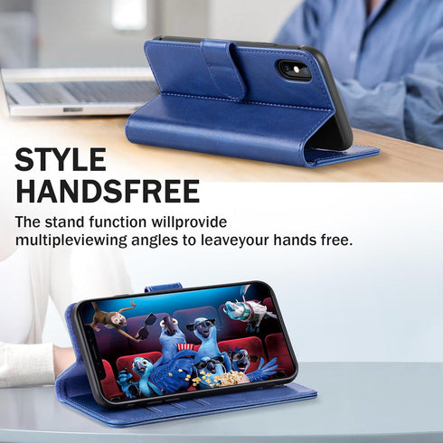 Compatible with iPhone X | XS Wallet Case, PU Leather Magnetic Flip Folio Phone Case with Credit Card Holder, Stand & Shockproof Cover for iPhone ...