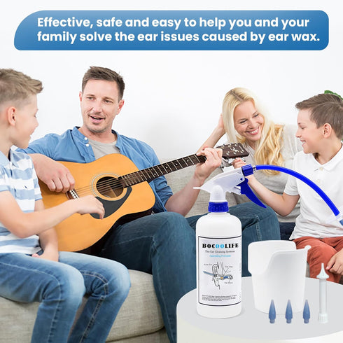 BOCOOLIFE Ear Wax Removal Kit - Safe & Effective Ear Cleaning System Cleaner with 3 Replacement Tips, Manual Flush Washer for Gentle Wax Remover, ...