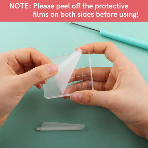 7 Pieces Acrylic Stamp Block Clear Stamping Tools Set with Grid Lines for Scrapbooking Crafts Card Making,Clear Acrylic Stamp Block Kit with Grid ...