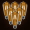 LED Dimmable Edison Light Bulbs 4W, 2700K Warm White (Amber Glass) ST58, E26 Base Pack of 6...