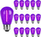S14 Purple Replacement Light Bulbs 1W LED String Light Bulb Plastic Shatterproof Waterproof Decorative Purple Filament Halloween Bulbs E26 Base fo...