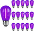S14 Purple Replacement Light Bulbs 1W LED String Light Bulb Plastic Shatterproof Waterproof Decorative Purple Filament Halloween Bulbs E26 Base fo...