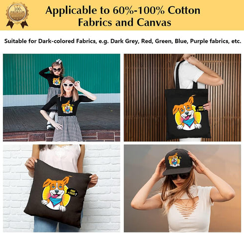 TransOurDream Tru-Heat Transfer Paper for Inkjet & Laserjet Printer (Dark 3.0, 15 Sheets 8.5x11") Printable HTV Heat Transfer Vinyl for T Shirts I...