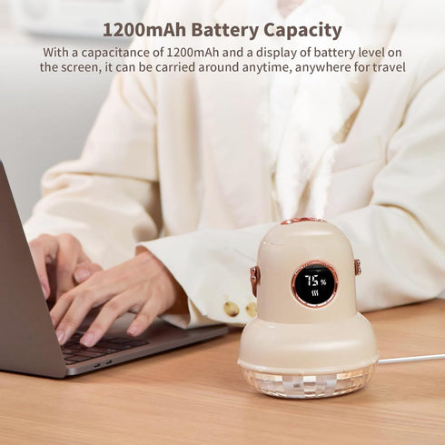 Cool Mist Humidifier with Night Light,Portable Mini Air Humidifier with LED Screen,Ultra-Quiet Wireless Humidifier Three Spray Modes for Baby Kids...