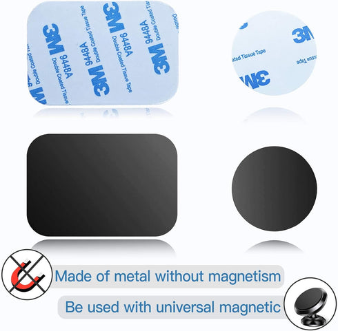 OWLKELA Mount Metal Plate for Phone Magnet Car Mount Holder Cradle with Adhesive, Universal Replacement Sticker Compatible with Magnetic Mounts - ...