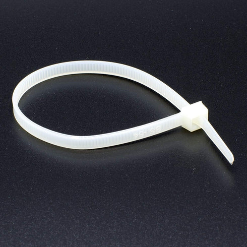 THE CIMPLE CO 7 inch White Nylon Zip Ties (Wire, Cable Ties) - Strong - Indoor and Outdoor Rated - Screw Mounting Hole, 100 Pack...