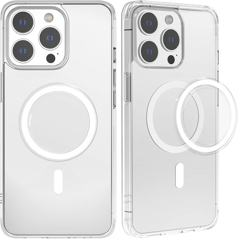 metisinno Magnetic Base Compatible with PopSocket Phone Grips and iPhone MagSafe Cases, Clear & White...