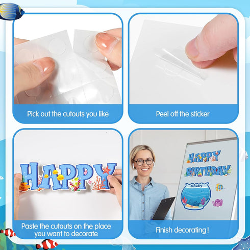 Birthday Bulletin Board Set for Classroom Under The Sea Spring Bug Bee Theme Happy Birthday Bulletin Board Decoration Months Ocean Honeycomb Cutou...