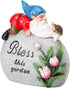 Garden Stones Statues Outdoor Decor, Novelty Gnome Garden Sculptures Stones Statue with Flower and Turtle Figurine Decoration for Patio Yard Porch...