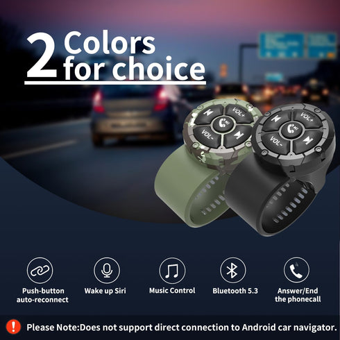 Wireless Bluetooth Media Remote Button,Waterproof Phone Bluetooth Remote Controller for Driving,Cycling,Steering Wheel Control Button for Phone Bl...