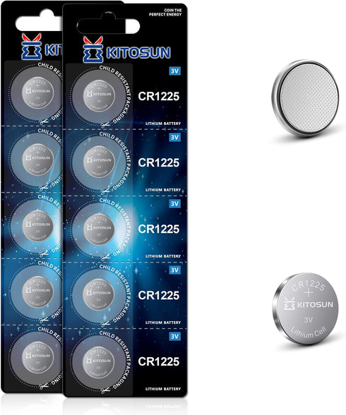 KITOSUN CR1225 3V Lithium Coin Battery – 3 Volt CR 1225 Lithium Cell Button Batteries Replacement for Vicks Digital Thermometer Medical Devices Ca...