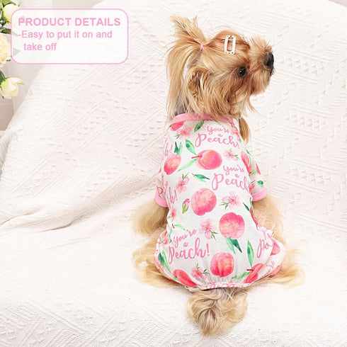 Girl Dog Pajamas, Cotton Stretchable Pet Dog Pajamas Jammies Puppy Outfits for Extra Large Dogs Female Male, Spring Summer Doggie Pjs Doggy Pajama...