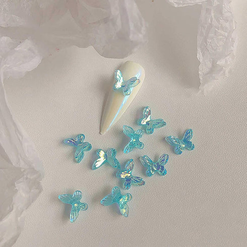 3D Butterflies Nail Art Charms, Maxleaf 200PCS Cute Nail Rhinestones Kit 3D Crystal Nail Butterflies Resin Nail Art Manicures Nail Accessories for...
