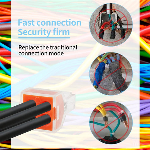 20pcs Push-in Wire Connecters 4 Port, Wire Quick Connection Terminal, 18-12 AWG / 0.75-2.5mm²...