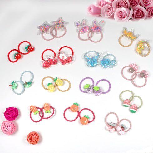 WillingTee 120pcs (60 pairs) Mix Colors Girl's Elastic Hair Ties Soft Rubber Bands Hair Bands Holders Pigtails Hair Accessories for Girls Infants ...