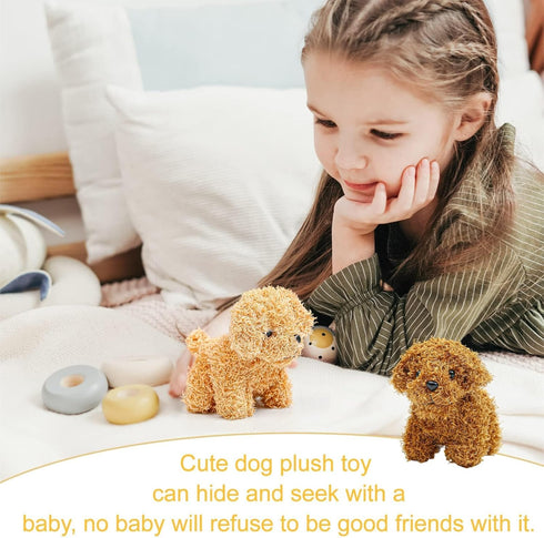 Anboor Small Stuffed Animals—4.8 Inch Cute Puppy Dog Plush Stuffed Animal with Keychain for Party Favors (Light Brown)...