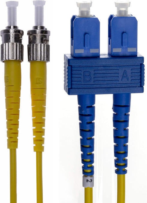 NTW NL-ST/SC-03SDR ST/SC Singlemode Duplex 9/125 Optical Fiber Nonconductive Riser Jumper Cable OS1...