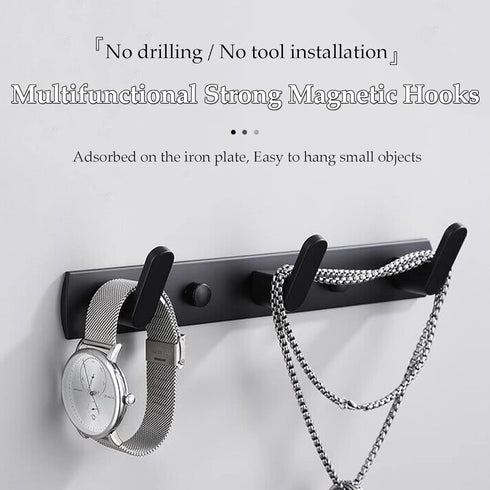 ULIBERMAGNET Magnetic Coat Hooks,Heavy Duty Magnetic Rack,Strong Rubber Magnetic Hanger for Refrigerator,Metal Cabinet,Door,Hanging Coat, Towel, B...