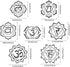 GORGECRAFT Metal Chakra Stencil Mandala Yoga Om Symbols Reusable Stencils Third Eye Throat Heart Templates for Meditation Crown Painting on Wood W...