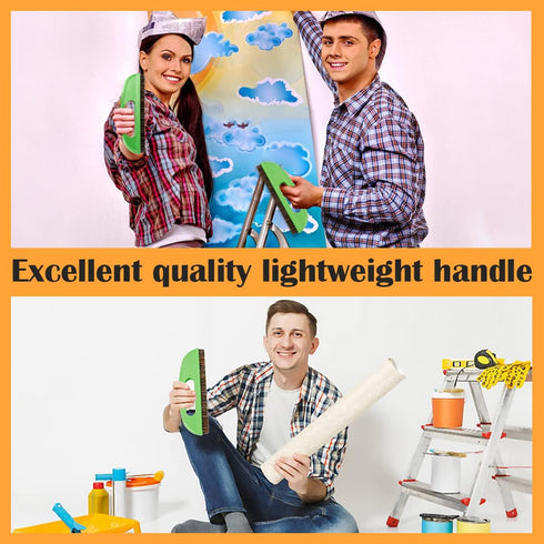 Horse Hair Wallpaper Brush, Two Rows of Short Hair Wallpaper Tools Multipurpose Wallpaper Smoothing Brush Hangable Wallpaper Construction Tools (G...