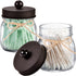 SheeChung 4 Pack Apothecary Jars with Lids, Bathroom Organizers and Storage, Qtip Holders Set, Bathroom Decor, Small Mason Jars for Q-tips, Cotton...