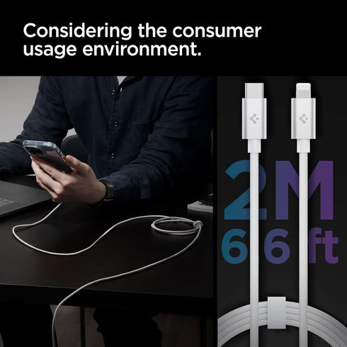 Spigen ArcWire USB C to Lightning Cable 6.6ft MFi Certified PD Charger Fast Charging Compatible with iPhone 14 13 12 Plus Pro Max Mini 11 SE 2020 ...