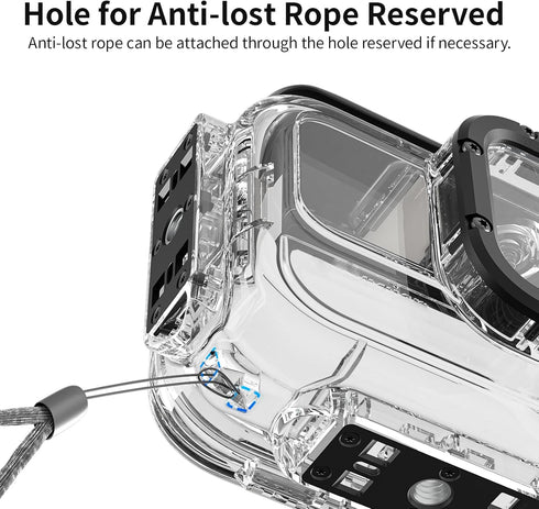 Waterproof Case Underwater Dive Case Protective Shell for Insta360 Ace Pro Action Camera 60M/197FT Diving Housing Cover Shell...