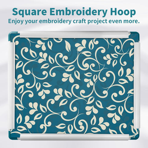 2 Pack Square Embroidery Hoops, Plastic Cross Stitch Snap Frames, Universal Clip Frame Sets for Embroidery, DIY Sewing Tools for Cross Stitching Q...