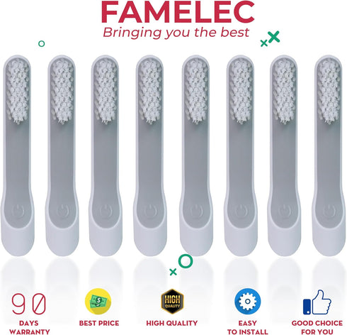 8 Packs for Quip Toothbrush Replacement Heads with Soft Bristles, Compact & Flexible, Head Refill Fit for Quip Toothbrush Heads, Compatible with Q...