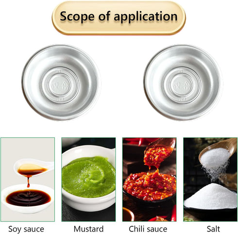 100 Pcs Plastic Disposable Sauce Dishes, Dipping Soy Sauce Seasoning Plate Bowls, Mini Condiment Appetizer Tray for Sushi Soy Mustard Vinegar Ketc...