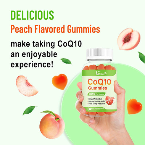 High Absorption CoQ10 Gummies 250mg, Plus Omega-3, Magnesium, Vitamin B12 for Cellular Energy, Brain & Antioxidant, 5X Better Absorption Coenzyme ...