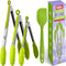 Kaluns Kitchen Tongs for Cooking, Non Stick Silicone Tip Stainless Steel Tongs, Set of Four 7,9, and 12 Inch Tong Plus Silicone Spatula Non-stick,...