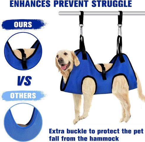 Dog Grooming Hammock Grooming Harness for Small Dogs Pet Grooming Hammock with Nail Clippers/Nail File/Comb Breathable Dog Nail Harness Hanging fo...