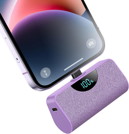 Mini Portable Charger Power Bank for iPhone, 5200mAh External battery Charging Bank, 20W PD Fast Charging Battery Pack Portable Phone Charger for ...