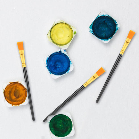 20pcs Flat Paint Brushes 0.5 Inch Wide, Watercolor Acrylic Paint Brushes Bulk Synthetic Nylon Oil Painting Brushes for Artists Professional Amateu...
