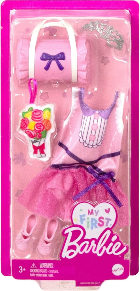 Barbie: My First Barbie Clothes, Fashion Pack for 13.5-inch Preschool Dolls, Tutu Leotard with Ballet & Dance Accessories...