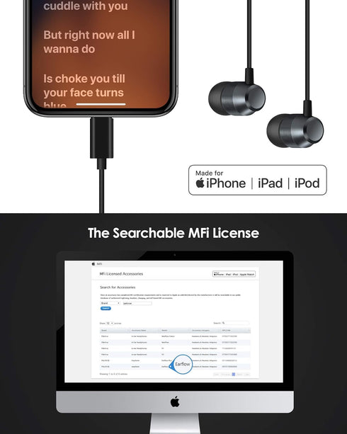 PALOVUE Lightning Headphones Earphones Earbuds in-Ear Magnetic MFi Certified with Microphone Compatible iPhone 14 13 12 11 Pro Max iPhone X XS Max...