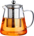 PARACITY Glass Teapot Stovetop 32 OZ, Borosilicate Clear Tea Kettle with Removable 18/8 Stainless Steel Infuser, Teapot Blooming and Loose Leaf Te...