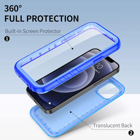 SPORTLINK Compatible with iPhone 12 Pro Max Waterproof Case - Built in Screen Protector Full Body Shockproof Dustproof IP68 Waterproof Case for iP...
