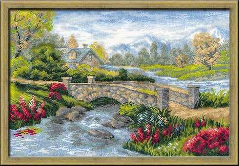 RIOLIS 1078 - Summer View - Counted Cross Stitch Kit 15 x 10.25 Zweigart 14 ct. White AIDA 19 Colors...