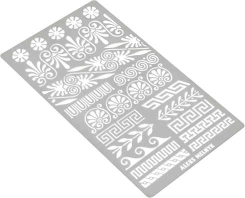 Aleks Melnyk No.36 Small Border Stencils for Bullet Journaling, Greek Key Stencils, Celtic Knot, Ornate Viking Stencils, Steel Journal Stencils, M...