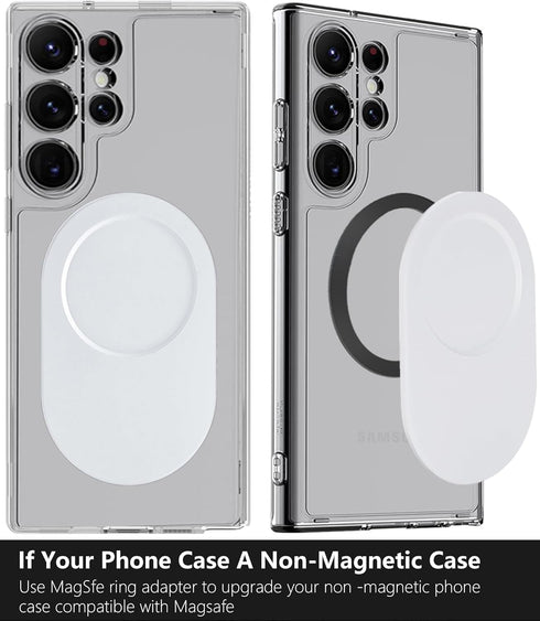 metisinno Magnetic Base Plus Compatible with PopSocket Phone Grips, Magnetic Phone Accessories for MagSafe, Ring Adapters for MagSafe Included, Wh...