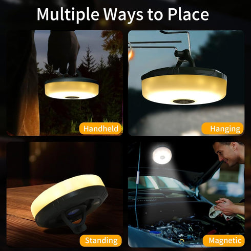 Camping String Lights 2 in 1 RGB & Warm String Lights 8 Lighting Modes Rechargeable String Lights Portable Camping Lights Camping Lantern Flashlig...