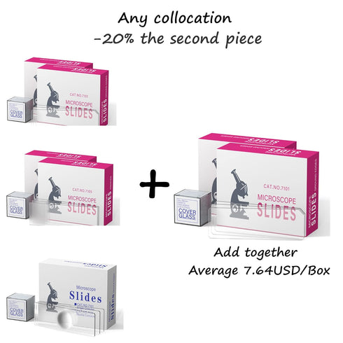 Rounded Edge Microscope Slides Kit, 50 Pcs Pre-Cleaned Blank Microscope Slides and 100 Pcs 22x22mm Square Coverslips Cover Glass for Monocular Bin...