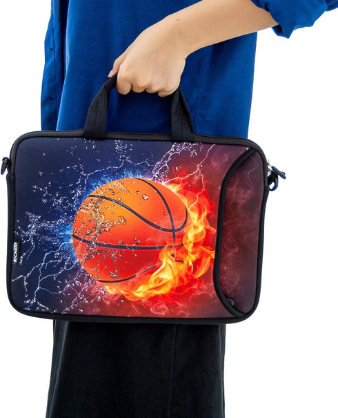RICHEN 11 11.6 12 12.5 13 inches Case Laptop/Chromebook/Notebook PC Tablet Travel Case Neoprene Handle Sleeve with Shoulder (11-13.3 inch, Basketb...